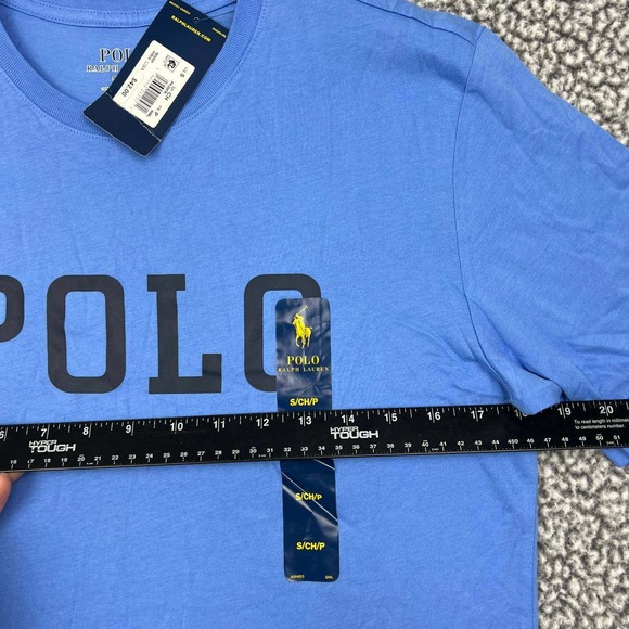 Polo Ralph Lauren Shirt Men Small Blue Short Sleeve Crew Neck Cotton‎ New S - Picture 4 of 6